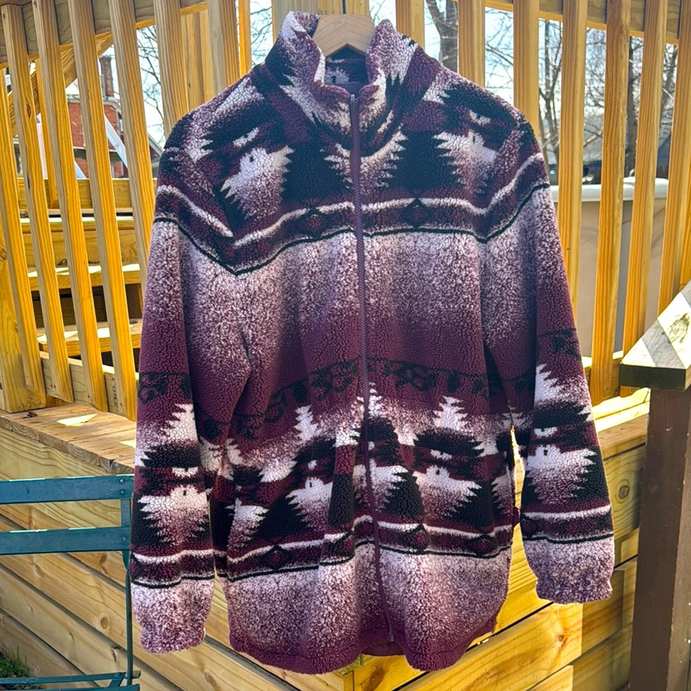 Vintage Aztec Sherpa Fleece Jacket